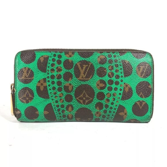 LOUIS VUITTON M60451 Monogram Pumpkin Dot by Yayoi Kusama Zippy Wallet - Picture 1 of 16